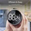 AVINIA Digital Kitchen Timers, Visual timers Large LED Display Magnetic Countdown Countup Timer for Classroom Cooking Fitness Baking Studying Teaching, Easy for Kids and Seniors Silver