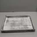 17 Inch Rustic White Serving Tray with Handles - Large Wooden Tray for Ottoman, Breakfast in Bed, Dinner, Coffee Table - Decorative Rectangular Tray for Living Room Bedroom Entryway and Kitchen Decor
