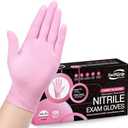 SwiftGrip Pink Nitrile Gloves, 3-mil, Industrial Gloves Disposable Latex Free, for Cleaning & Esthetician, Rubber Powder-Free, 100-ct Box (X-Large)