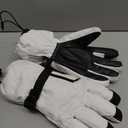 Unisex Waterproof Touchscreen Ski Gloves for Men Women, 3M Thinsulate Winter Snow Gloves with Pocket (Medium, White)