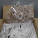 LEDIARY 20 Inch Low Profile Ceiling Fans with Lights and Remote, Fandelier Ceiling Fan Flush Mount, 3000K-6000K Dimmable LED Fan Light, White Modern Ceiling Fans with Lights for Bedroom