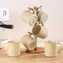 theterra Ceramic Coffee Mugs Set of 6, 14.2oz Handmade Coffee Cups with Handle for Latte, Tea, Milk, Beer, Hot Cocoa, Cappuccino