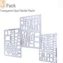 2 x Mr. Pen- House Plan, 3 pcs, Interior Design and Furniture Templates, Clear Flexible Plastic, Drafting Tools, Ruler Shapes for Architecture, 1/4 Inch Scale, Kitchen, Bath, Bedroom, Office, Living Room