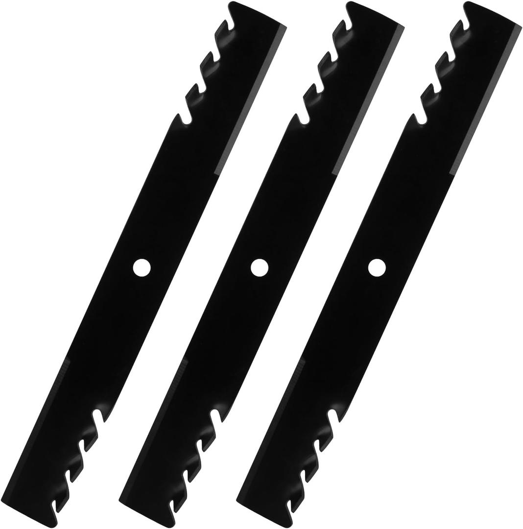 AEagle Toothed Mower Blade for Husqvarna Scag Ferris 61" Deck 483318 48111 482879 1520842 539101733 112111-03 823006 79-117 794859 7075770 1520842 Bobcat Bunton, High Lift, 3 Pack (Black)