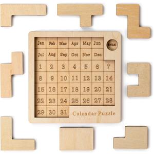 Daily Calendar Puzzle WoodenJigsaw Puzzle Board for Adults,Challenge 365+ for Every Day,Puzzle Advent Calendar.