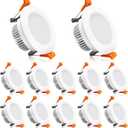 2 Inch LED Downlight, Recessed Lighting Dimmable Ceiling Light, 3W, 5500K Daylight White, CRI80 with LED Driver(35W Halogen Equivalent), 12 Pack