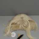 Short Platinum Blonde Straight Wig with Bangs Light Blonde Bob Wigs for Women Natural Looking 613 Blonde Synthetic Hair Heat Resistant Fiber Wig for Daily Party Cosplay (10 inch)