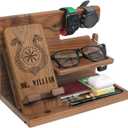 SamGoat Personalized Desk Organizer: Viking Gifts for Men - Viking Gifts for Him, Norse Viking Gifts, Nordic Viking Gifts, Norwegian Viking Gifts - Unique Birthday Gift for Husband