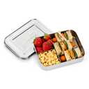 LunchBots Large Cinco Stainless Steel Lunch Container - Five Section Design Holds a Variety of Foods - Metal Bento Box - Dishwasher Safe - Stainless Lid