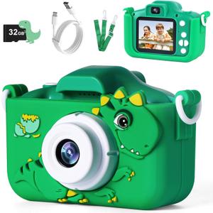 Kids Camera Toys for 3-12 Year Old Boys Girls,Toddler Camera 1080P Birthday Christmas Gifts for Grandkids,Toys for 4 5 6 7 8 9 10 11 Year Old Kids with 32G SD Card (Green)