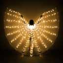 iMucci LED Lights Belly Dance Isis Wings - Bellydance Glow Angel dance Wings with Telescopic Sticks Flexible Rods for Adults and Child Yellow