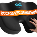 Everlasting Comfort Doctor Recommended Memory Foam Seat Cushion for Office Chairs & Car - Ergonomic Office Desk Accessories - Cushions for Tailbone Pain Relief, Sciatica