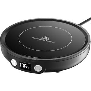 SWEETFULL Mug Warmer - Upgraded 36W Coffee Cup Warmer for Desk with 130-176 Digital Display, 2-12H Timer Auto Shut Off, Smart Electric Coffee Heating Plate, Ideal Gifts for Women Men - Black