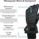 N'Ice Caps Kids Waterproof Winter Thinsulate Warm Gloves (Black, S)