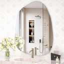 Hasipu Irregular Wall Mirror Asymmetrical Mirror, 32 x 24 Decorative Unique Frameless Mirror for Bedroom Bathroom Living Room Entryway, Modern Wall Decor, Wall Mouted