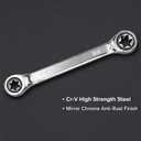 E-Torx Double Box Ratcheting Wrench Set, 4 Sets 72-Tooth Dual Head E6 E8 E10 E12 E14 E18 E20 and E24 Professional Automotive & Mechanical Repair (Ratcheting)