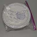 LemonRoad 48 Pcs 9 Inches Bun in the Oven Baby Shower Supplies Paper Plates Disposable Tableware Bun in the Oven Themed Announcement Baby Shower Decoration Hand Drawn for Bread Party