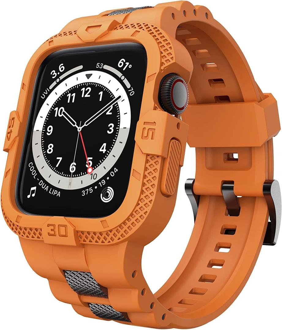 Bands Compatible for Apple Watch Band 41mm 40mm 38mm, Men Sport Rugged Band with Protective Case for Watch Series 9 8 7/Series 6 SE 5 4 3