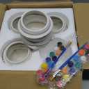 LemonRoad 4 Pcs 4.84" Christmas Santa Ceramic Planters Paint Color Your Own Snowman Santa Claus Pot DIY Ceramic Holiday Flower Pot Painting Craft Kit for Xmas Indoor Home Office Desk Decorate