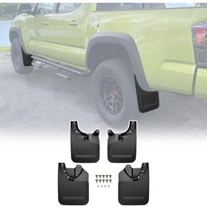 Mud Flaps for 2022 2023 Toyota Tacoma with OEM Fender Flares, No Drill Splash Guards Front & Rear Truck Mud Guards with Hardware Accessories Mudflaps Set(4pcs)