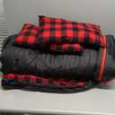 ShinHye Double Sleeping Bag for Adults with 2 Pillows, Camping Sleeping Bags Flannel Cotton 2 Person Sleeping Bags XXL Queen Size Sleeping Bag for Cold Weather (Black1)
