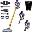 Cordless Vacuum Cleaner, 45000Pa/550W Powerful Vacuum Cleaners for Home, 60 Mins Runtime, LED Display, 1.5L Cup, Anti-Tangle Brush, Lightweight, Ultra-Quiet, Cordless Stick Vacuum Cleaner