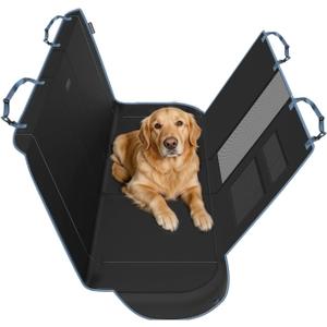Skechers Dog Car Seat Cover for Pets GOGA MAT, Seat Extender for Dogs Waterproof Seat Cover Hammock Heavy Duty Scratch Proof Nonslip Durable Back Seat Covers for Cars Trucks and SUVs,Black