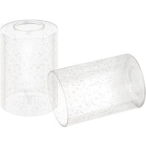 Clear Seeded Glass Cylinder Lamp Shade 2 Pack, Lighting Fixture Replacement Globe Cover for Chandelier Pendant Light Wall Sconce, 1 5/8 inch Fitter