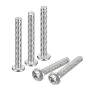 uxcell 1/4-20x4 Pan Head Machine Screws, 304 Stainless Steel 18-8 Screw, Phillips Drive, Fully Threaded, Bright Finish, Pack of 10