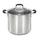 T-fal Specialty Stainless Steel Stockpot 12 Quart Oven Safe 350F Pots and Pans, Cookware Silver