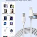 10 x StayCable 3.3FT USB A to USB C Cable with Built-in Magnetic Holder for Nightstand, Desk and Car, 3A Fast Charging Anti-Drop Cord with 2 Adhesive Metal Plates, Braid Type-C Data Cable for iPhone 17 (White)