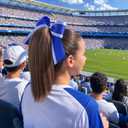 SEIKEA Cheer Ponytail Hair Piece, 100% Real Human Hair 16" Straight Cheerleader Hairpiece Smooth Natural Healthy Reusable Ponytail Extension for Competition, Dance & Stage Honey Blonde