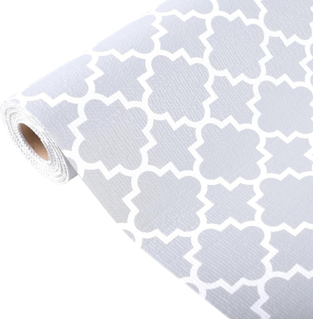 Shelf Liner 12 Inch Wide X 20 Ft Non Adhesive Cabinet Drawer Liner Non Slip Waterproof Pantry Shelves Mat for Refrigerator Closet Cupboard Kitchen Bathroom, 12"W x 240"L