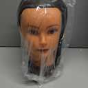 Traininghead 20-22" Female 100% Human Hair Mannequin Head Hair Styling Training Head Cosmetology Manikin Head Doll Head for Hairdresser with Free Clamp (brown)14-16''