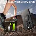 QTlier case for iPhone 16pro, 360 Rotatable Ring Stand, Raised Camera Frame, Shockproof with MagSafe Black