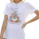 Women Graphic Tee Cute Holiday Vacation Shirt Short Sleeve Casual Tops (X-Large,White) (White, XL)