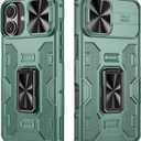 VEGO for iPhone 16 Plus Case with Slide Camera Cover, with Built-in 360 Rotate Ring Kickstand Fit for Magnetic Car Mount Cover for iPhone 16 Plus 6.7" 2024 - Green
