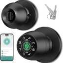 Fingerprint Door LockFingerprint and Keypad Input Smart Door knob, App Controlled Biometric Door Lock, Keyless Entry, Bedroom, Office, Hotel, Apartment Auto Door knob(Matte Black)-HL-3
