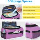 ECHSRT Jumbo Pencil Case Organizer for Men Women, Extra Large Capacity Pencil Pouch, Sturdy Portable Storage Bag for Office Travel Supplies - Purple