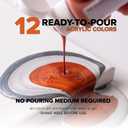 GenCrafts Metallic Acrylic Pouring Paint 12 Colors Pre-Mixed High Flow & Ready to Pour - 2 oz./60 ml Bottles - Multi-Purpose Paints for Canvas, Paper, Rocks, Wood