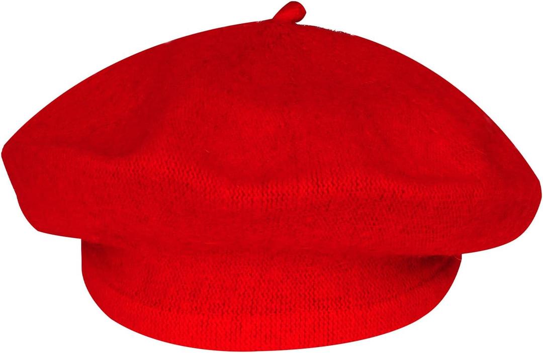 choyaxo French Beret Hats Solid Classic Beret Hats for Women Girls (One Size, Red)