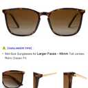 VANLINKER Vintage Square Polarized Sunglasses Men Women Classic Trendy Rectangle Metal Frame Sun Glasses VL9771 (C7-polarized Gradient Brown Lens/Tortoise Frame)