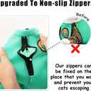 AWOOF Cat Grooming Bag Adjustable Cat Bathing Bag Anti Scratch Bite Polyester Soft Durable Mesh Cat Shower Bag for Cats