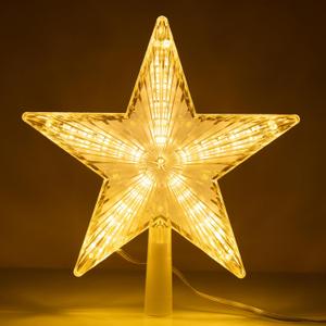 Christmas Tree Topper Star, 8.7" 31 LED Christmas Tree Decoration Lights, AA Battery Powered Small Xmas Tree Decor for Christmas, Scene Decor, Festivals Decor (Warm White)