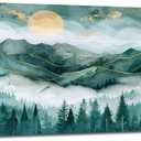 Mountains Large Wall Art Forest Tree Landscape Canvas Wall Decor Misty Mountain Hills Prints Painting Abstract Pictures Extra Large Modern Framed Artwork for Bathroom Bedroom Living Room 30"x60"
