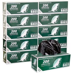 Zero Waste USA 2,000 Commercial Grade Dog Waste Station Refill Roll Bags - (Most Popular) - 40% Thicker than competitor brands - Fits Any Dog Waste Station - 10 Rolls of 200 bags per roll (Opaque Black)