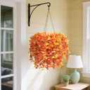 Artificial Fall Hanging Flowers for Outdoors 6pcs Long Vine Fake Fall Flowers Plants for Autumn Decoration, Silk Faux Morning Glory Look Real UV Resistant for Outside Planters Yard Patio Porch