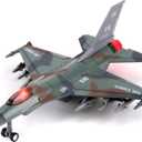 Diecast Fighter Jet Toy Military Falcon Replica Model - 1:400 Scale Airplane Pullback Metal Alloy Aircraft Vehicle with Flashing Lights and Sound