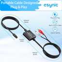 eSynic Portable Optical to RCA Adapter-7 FT Long-Built-in DAC Chip-Easy to Setup-192KHZ Digital to Analog Converter-Aluminum Shell-from HDTV/Blu-ray/DVD/Gaming Consoles to L/R Stereo Audio System
