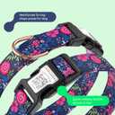 WhoseID Airtag Dog Collar, with Waterproof airtag HolderOriginal Stylish Cute Pattern Design.QR Code ID Buckle Comfortable Soft Cotton for Large Dogs
